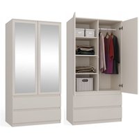 TURIN - Schrank 2 Türen mit Spiegel modernen Stil Schlafzimmer - 90x50x180 - 2 Schubladen von TOPESHOP