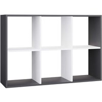 Marion – Modulares Regal mit 6 Fächern – Bücherregal mit 6 Fächern – 110 x 30 x 75 cm – Anthrazit und Weiß Marion – Modulares Regal mit 6 Fächern – Bücherregal mit 6 Fächern – 110 x 30 x 75 cm – Anthrazit und Weiß von TOPESHOP