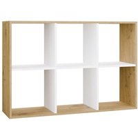 Marion – Modulares Regal mit 6 Fächern – Bücherregal mit 6 Fächern – 110 x 30 x 75 cm – Artisan und Weiß Marion – Modulares Regal mit 6 Fächern – Bücherregal mit 6 Fächern – 110 x 30 x 75 cm – Artisan und Weiß von TOPESHOP
