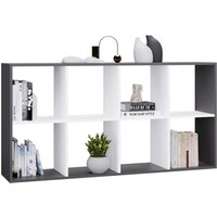 Marion – Modulares Regal mit 8 Fächern – Bücherregal mit 8 Fächern – 147 x 30 x 75 cm – Anthrazit und Weiß von TOPESHOP