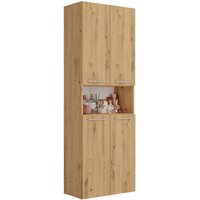 Hucoco - moby - Badezimmerschrank mit 2 Reihenkörben - Badaufbewahrung - 174x60x30 - Hochschrank von HUCOCO