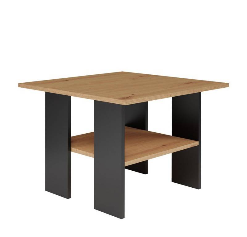 TOPESHOP Couchtisch Moderner Kleiner Couchtisch in Artisan Eiche/Mattschwarz von TOPESHOP