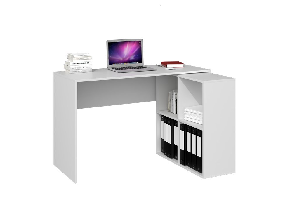 TOPESHOP Eckschreibtisch Platzsparender Eckschreibtisch mit integriertem Regal TOPESHOP Eckschreibtisch Platzsparender Eckschreibtisch mit integriertem Regal von TOPESHOP