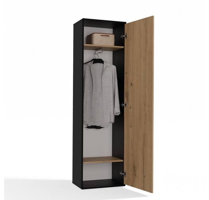 MAGOWA Garderobenschrank DUO Smart – Stilvolle Garderobe mit durchdachtem Stauraum MAßE: Höhe 180 cm - Breite 50 cm - Tiefe 35 cm von MAGOWA