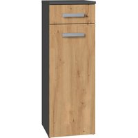 Cdf Bad-Hochschrank nel v ds Farbe: Anthrazit – Eiche Artisan Modernes Badregal Stauraumschrank Geräumige Einlegeböden Türen Einfache Montage von HUCOCO