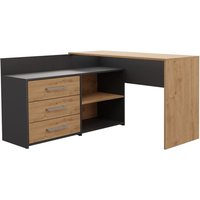 Topeshop - cdf Schreibtisch Dany Farbe: Anthrazit - Eiche Artisan Ideal für Büro, Arbeitszimmer, Kinder- und Jugendzimmer Funktionaler Schreibtisch von TOPESHOP