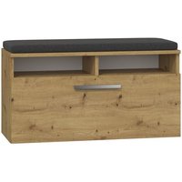 Topeshop - cdf Schuhschrank Riva Farbe: Eiche Artisan Ideal für Diele, Flur, Büro Schuhaufbewahrung Bequemer Sitz (Kissen) 6 Einlegeböden Modern von TOPESHOP
