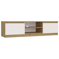 Topeshop - tivoli – TV-Möbel im modernen Stil – 140 x 40 x 36 cm – 2 Nischen + 2 Türen – Weiß und Handwerkskunst von TOPESHOP