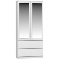 Turin - Schrank 2 Türen mit Spiegel modernen Stil Schlafzimmer - 90x50x180 - 2 Schubladen Turin - Schrank 2 Türen mit Spiegel modernen Stil Schlafzimmer - 90x50x180 - 2 Schubladen von TOPESHOP