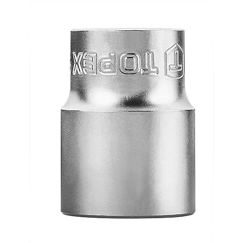 TOPEX Sechskant Stecknuss 1/2" - Profi Steckschlüssel Chrom Vanadium Stahl - zuverlässiges Werkzeug für Heimwerker - Robuste Stecknuss - in verschiedenen Größen erhältlich 21 mm von TOPEX