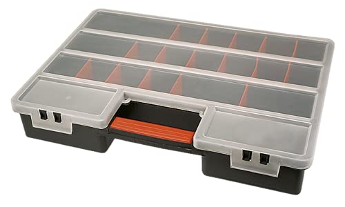 TOPEX Werkzeugkasten XL mit regulierbaren Fächern, 46 x 33 x 8 cm, mit verstellbaren Trennwänden von TOPEX