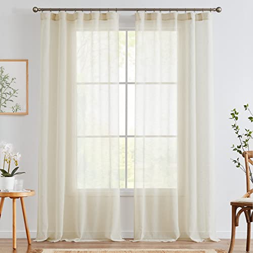 TOPICK Leinen Gardinen 2er Set H 245 x B 140 (cm) mit Verdeckten Schlaufen Vorhänge für Wohnzimmer küche Schlafzimmer Fenster Voile Transparent Durchsichtig Sheer Vorhang Landhausstil Modern Braun TOPICK Leinen Gardinen 2er Set H 245 x B 140 (cm) mit Verdeckten Schlaufen Vorhänge für Wohnzimmer küche Schlafzimmer Fenster Voile Transparent Durchsichtig Sheer Vorhang Landhausstil Modern Braun von TOPICK