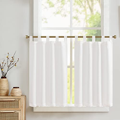 TOPICK Scheibengardine Halbtransparente Weiß Schals Bistrogardine Küchen Vorhänge mit Schlaufen Privatsphäre Uni Kurzer Fensterschal für Wohnzimmer Landhaus 70cmx60cm 2er Set, MEDYWLSDD2-2824C00N TOPICK Scheibengardine Halbtransparente Weiß Schals Bistrogardine Küchen Vorhänge mit Schlaufen Privatsphäre Uni Kurzer Fensterschal für Wohnzimmer Landhaus 70cmx60cm 2er Set, MEDYWLSDD2-2824C00N von TOPICK