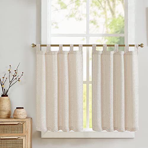 TOPICK Scheibengardinen Küche 2er Set 90Hx 70B cm Beige Bistrogardine mit Schlaufen Modern Gardinen Kurz Blickdicht Leinenoptik Küchengardinen für Kleine Fenster Wohnmobil Küchenfenster TOPICK Scheibengardinen Küche 2er Set 90Hx 70B cm Beige Bistrogardine mit Schlaufen Modern Gardinen Kurz Blickdicht Leinenoptik Küchengardinen für Kleine Fenster Wohnmobil Küchenfenster von TOPICK