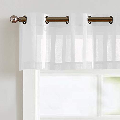TOPICK Voile Bistrogardinen mit Ösen 2er Set Sheer Streifen Scheibengardine Gestreift Küchenvorhang Kurzstore Transparent Klein Fenster Küche Wohnzimmer Landhaus Kurzgardine Weiß B130xH35cm*2 TOPICK Voile Bistrogardinen mit Ösen 2er Set Sheer Streifen Scheibengardine Gestreift Küchenvorhang Kurzstore Transparent Klein Fenster Küche Wohnzimmer Landhaus Kurzgardine Weiß B130xH35cm*2 von TOPICK