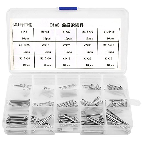 150 Stücke 15 Arten Edelstahl Split Splinte Clip Clip Fastner Fitting Sortiment Kit von TOPINCN