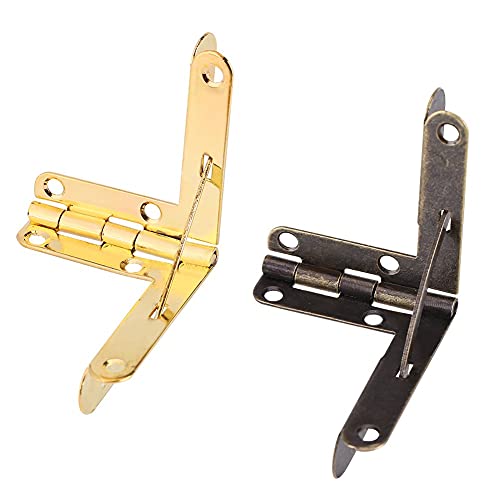 20 stücke Scharniere TOPINCN Spring Hinge Frühling Scharnier Mini Scharniere Dekorative Holz Fall Box Latch Lock mit Crews(Bronze) von TOPINCN