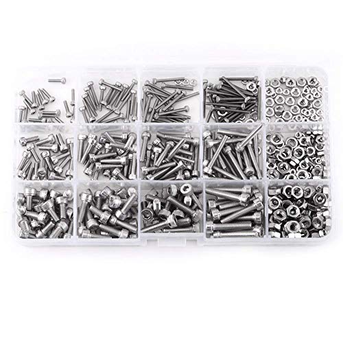 480Pcs Edelstahlschrauben Schrauben Precise Hex Socket Cap m2 m3 m4 Assrotment Set mit Box 480Pcs Edelstahlschrauben Schrauben Precise Hex Socket Cap m2 m3 m4 Assrotment Set mit Box von TOPINCN