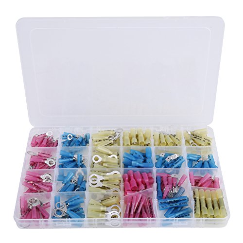 Conectores Termorretráctiles 240Pcs Aislados Termorretráctiles Conectores Eléctricos De Tope Conjunto De Surtido De Cables De Conexión Kit Rojo Azul Y Amarillo von TOPINCN