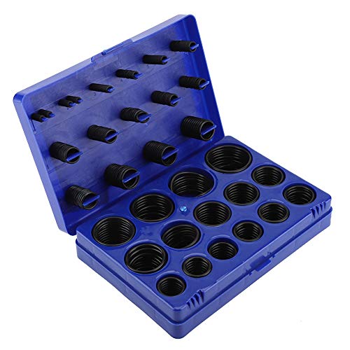 Dichtungs-O-Ring-Kit Abriebfeste Gummiringe für Boot Auto Auto Fahrzeug-Reparatur-Maschine Pipeline Seal Sortiment Set mit Aufbewahrungskoffer(Blau) von TOPINCN