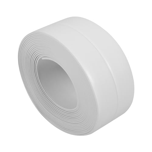 Dichtungsband, 3,2 M/10,5 Fuß, Selbstklebendes, Dekoratives Dichtungsband, Bad- und Wanddichtband, Waschbecken, Randleiste für Küchenspüle, Toilette, Badezimmer, Badewannenboden(38mm*3.2M-Weiß) von TOPINCN