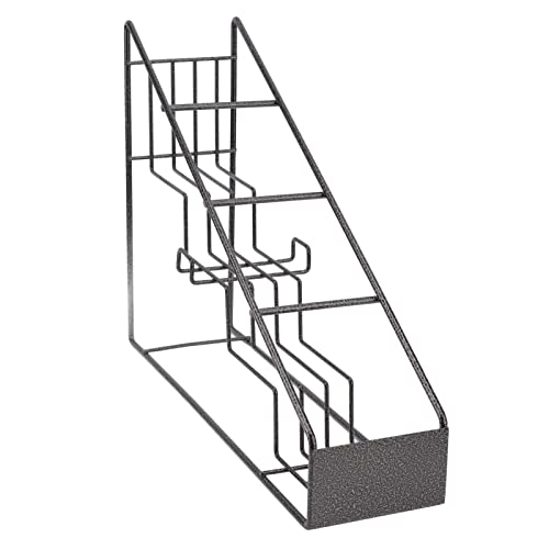 Edelstahl-Stabile Gewürz Regal, 4 Fächer Draht Flaschen Halter Zum Organisieren von Sirup Flaschen, Weinflaschen, Gewürz Flaschen, Kaffeetassen, Tassen, Untertassen von TOPINCN