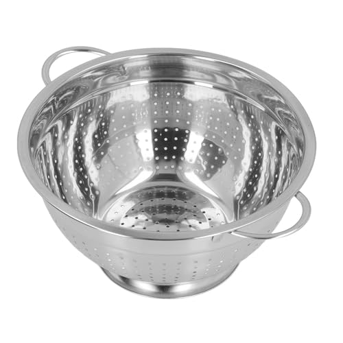 Edelstahlkolle für Küche, Obstsiebskorb Reis und Pastasieb mit Griff, Mehrzweckfuttersiebkorb Küche Colander Bowl für Pasta -Obst -Nudel (28CM) von TOPINCN