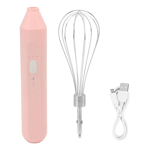 Elektrischer Handmixer, Wiederaufladbarer Handmixer, Schneebesen-Set, Kabellose Handküchenmaschine, USB-wiederaufladbarer Elektrischer Schneebesen Zum Kochen, Backen (Rosa) von TOPINCN
