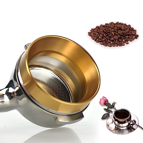 Kaffee Dosierring, 58mm Aluminium Universal Kaffee Dosierring Trichter Ersatz Kaffeemaschine Zubehör (Gold) von TOPINCN