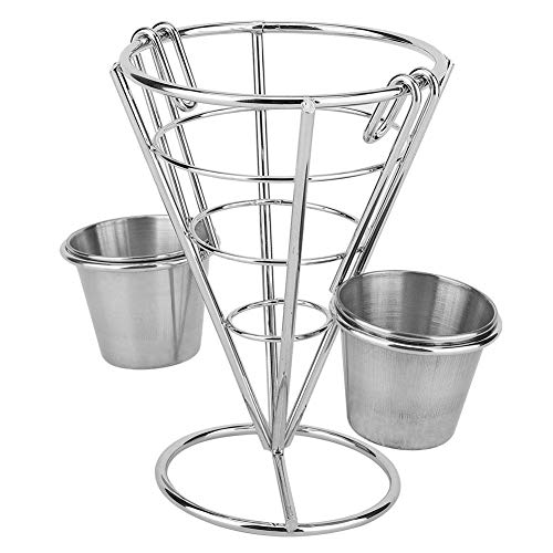 Französisch Fry Stand Buffet Cone Snacks Ständer anzeigen Pommes Frites Korb Mit Single Doppel Dip-Gerichte(Double Cup) von TOPINCN