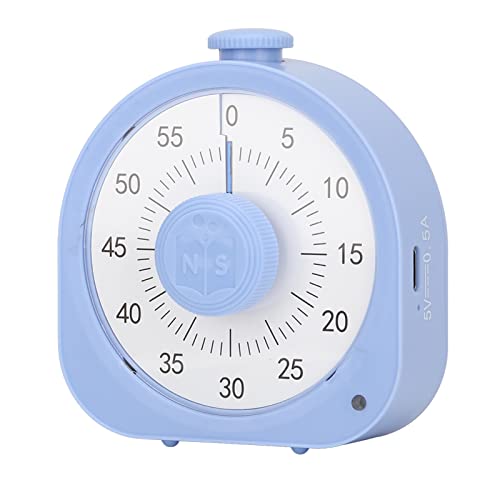Klassenzimmer-Timer, Fokussiermodus Visueller 60-Minuten-Timer Breite Anwendbarkeit ABS-Material für Zuhause für Kinder (Blau) von TOPINCN