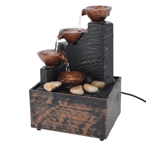 Kleine Indoor -Entspannungstafelbrunnen und Wasserfall, Desktop USB -Tischplatte Kleiner Wasserbrunnen mit LED -Leuchten, Feng Shui Fließende Wasserverzierungen Basteln für Kleine Indoor -Entspannungstafelbrunnen und Wasserfall, Desktop USB -Tischplatte Kleiner Wasserbrunnen mit LED -Leuchten, Feng Shui Fließende Wasserverzierungen Basteln für von TOPINCN