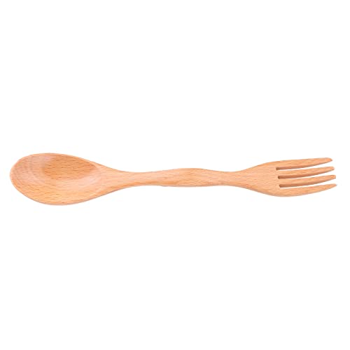 Löffel Gabel aus Holz, Integriertes Küchengeschirr aus Buchenholz für Zuhause, Restaurant, Schule, Küchenbedarf, Reiseutensilien, Gebundene Linie, Wiederverwendbares Besteck von TOPINCN
