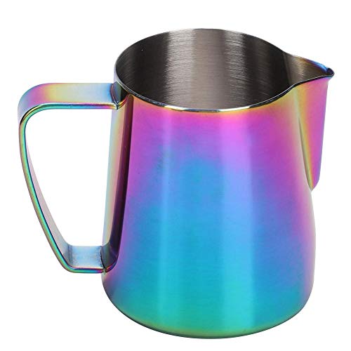 Milchkännchen Aufschäumer Tasse Espresso Cappuccino Making Tool Dampfkrug Krug 350ml(bunt) von TOPINCN