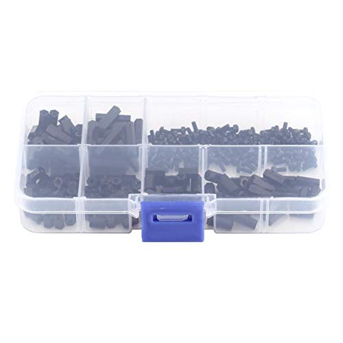TOPINCN Nylon Standoff Set, 250pcs, M2, M3, Schwarz, Innensechskant, ISO Metric, Klasse 2B, Elektronikbauteil, Standoff Set von TOPINCN