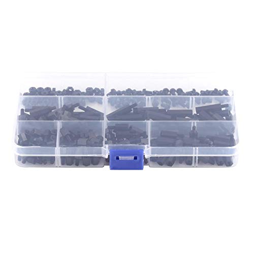 Nylon Standoff Set M2 / M3 Außen/Innensechskant-Säule Standoff Spacer Schraubenmutter Sortiment Kit für Leiterplatten mit Aufbewahrungskoffer 250pcs / set(M3 male standoff-A) von TOPINCN