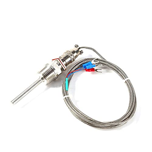 Temperatursensor,RTD PT100 Thermoelement Temperaturfühlerfühler 1/2 "NPT Gewindeanschluss mit 3 adrigem 2-m-Kabel, -50 bis 300 ° C von TOPINCN