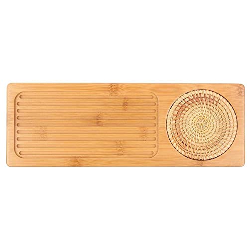 Rectangular Tea Tray Tragbares Kung Fu Tablett mit Rutschhemmender Rattan-Teekanne Mat Servierplatten MEHRWEG VERPACKUNG von TOPINCN