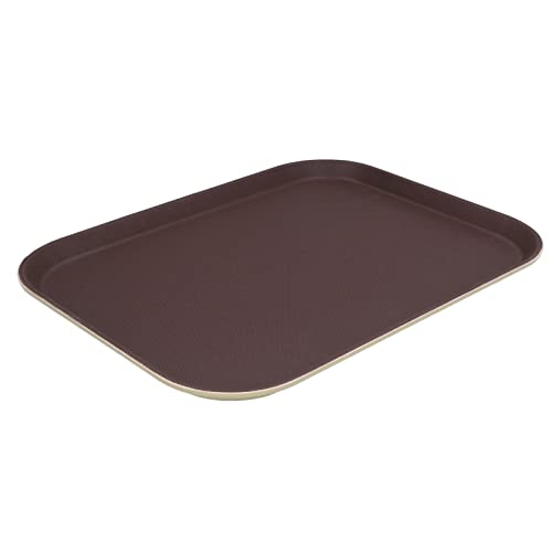 Rundes Serviertablett, Anti-Rutsch-Tablett Mit Gummi Ausgekleidetes Tablett mit Mehrzweck-Anti-Rutsch-Platzsparend Hitzebeständig für Restaurant-Bar-Hausküche(Tempered 25x35cm (rectangular)) von TOPINCN