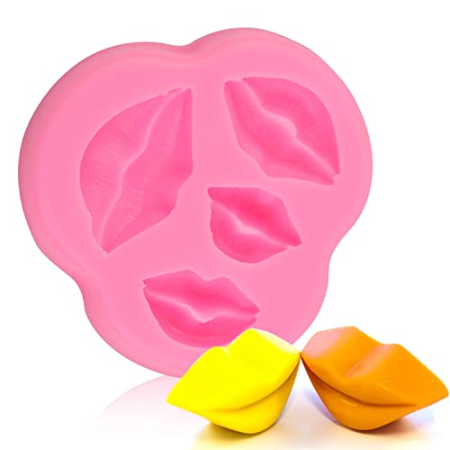 TOPINCN Backformen,Silikon Schokoladenformen Süßigkeiten Karikatur Backform Formen Lippen Form Backen Werkzeug Für Weißer Tag(Pink) von TOPINCN