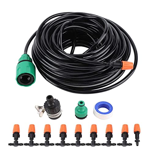 Sprinkler,Garten Micro Tropfbewässerung Kit 15 Meter Schlauch Wasserhahn Anschluss Festschaft T Montage Joint Spray Zerstäubung Auto Bewässerungssystem Werkzeuge Garten Liefert von TOPINCN
