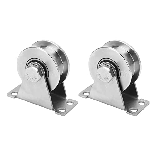 TOPINCN 100 Kg Unterem Edelstahl Poelieblok Multi -Purid -Radpool für Holz, Sonnenschutz Segel 2 Stcs von TOPINCN