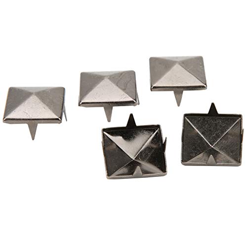 TOPINCN 100pcs Quadratpyramidenstollen, 4 Klauenmetallstollen Punk -Nieten für Kleidungsschuh -Leder -Bag -Jacke Bastel, 4 Stecker Metal Nagelhead Stollen Spike Bolde Leder Klauen Nieten (12 mm) von TOPINCN
