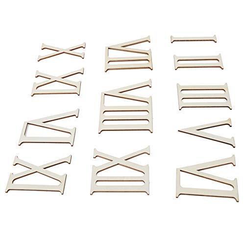 TOPINCN 12pcs Hölzerne Römische Ziffern DIY Craft Wood Chips Handgefertigte Holzzahlen für DIY -Projekte Home Decor Wedding Crafts 7cm von TOPINCN