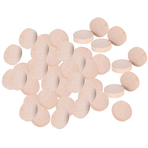 TOPINCN 300pcs Unvollendete Buchenholzscheiben DIY Basteln Runde Chipzubehör Buchenholzholz für Schmuck Geburtstagsbretter Spielkarten Dekorationen (2cm) von TOPINCN