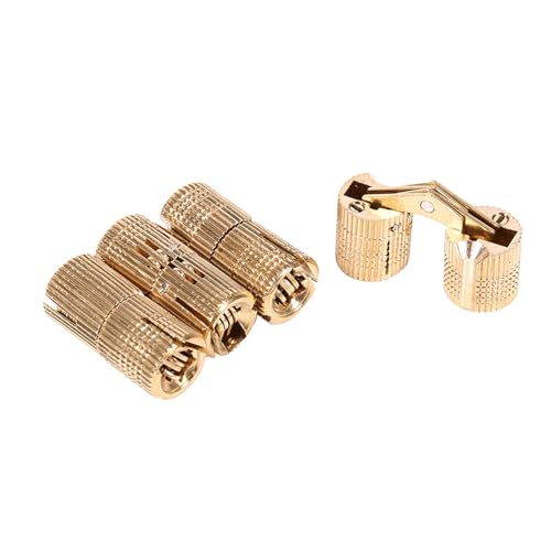 TOPINCN 4pcs Kupferscharniere, Zylindrisch Verstecktes Kabinett Versteckte 180 ° Öffnungswinkel 10/12/14/16mm für Arbeitstabelle Projekte (10 mm) von TOPINCN