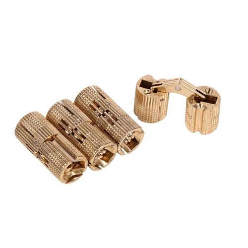 TOPINCN 4pcs Kupferscharniere, Zylindrisch Verstecktes Kabinett Versteckte 180 ° Öffnungswinkel 10/12/14/16mm für Arbeitstabelle Projekte (12 mm) von TOPINCN
