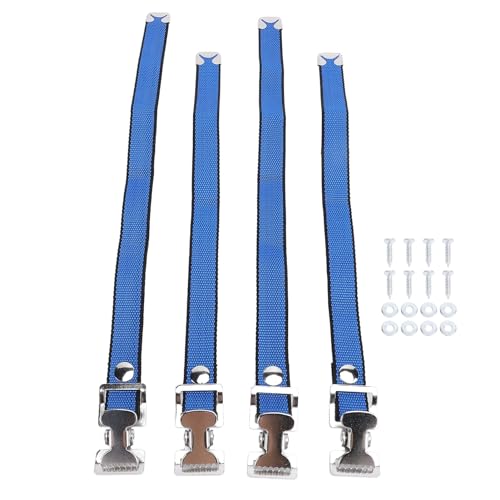 TOPINCN 4pcs Trockenbaustelzengurte, Einstellbares Fußgurt -Kit mit 8 Schrauben und 8 Abstandshalter, Trockenbau -Fußbandgurte Nylon Beinfixierungsgurt Ersatz mit Alu (BLUE) von TOPINCN