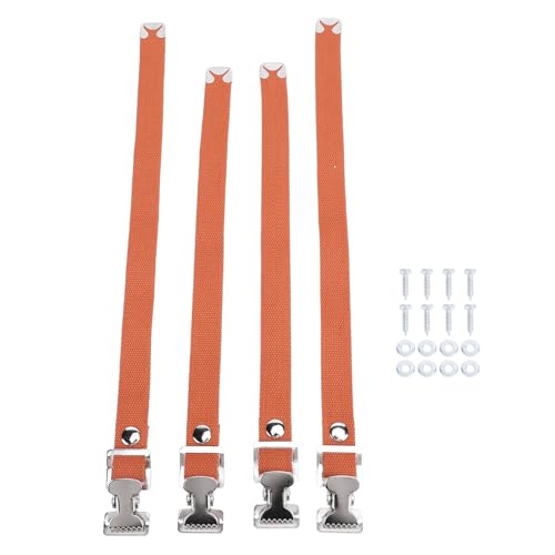 TOPINCN 4pcs Trockenbaustelzengurte, Einstellbares Fußgurt -Kit mit 8 Schrauben und 8 Abstandshalter, Trockenbau -Fußbandgurte Nylon Beinfixierungsgurt Ersatz mit Alu (BROWN) von TOPINCN