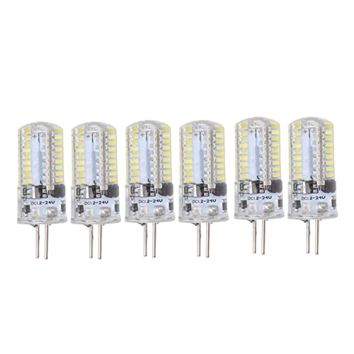 TOPINCN 6 Stück GY6.35 LED Birnen, AC 12V 5W Warmweiß 2700 Bis 3000K Weiß 6000 Bis 6500K Halogenlampe 500LM 72LED Glühbirnen Ersatz für Landschaftsbeleuchtung (6 Stück) (Reines Weiß) von TOPINCN